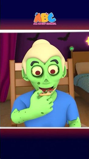 Hungry Zombies Eating A Snack At Midnight #shorts #hooplakidz #halloweensongs #allbabieschannel