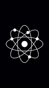 Seamless loop atom animation.Flat abstract atom and electrons,2d,animation,animated illustration.Concept of physics, science.High quality 4k vertical screen footage with alpha channel 2160 3840 25fps