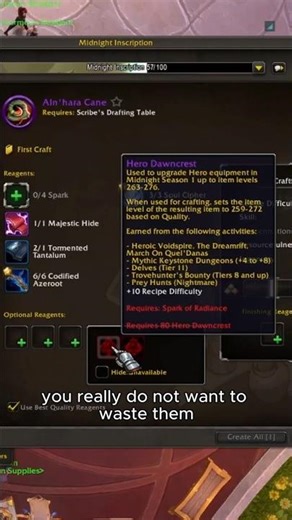 Do Not Craft With Hero Crests