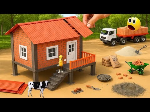 Mini Bricks House Construction | Diy Truck Building Elevated House Science project ‪@sanocreator‬