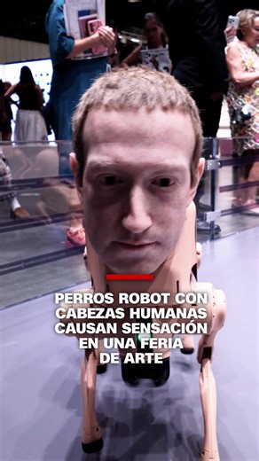 Un artista conocido como "Beeple" ha causado revuelo en Art Basel de Miami con una nueva instalación. Titulada "Regular Animals", la obra muestra a Elon Musk, Mark Zuckerberg y Andy Warhol, entre otros, reinventados como perros robot que defecan imágenes. | CNN en Español