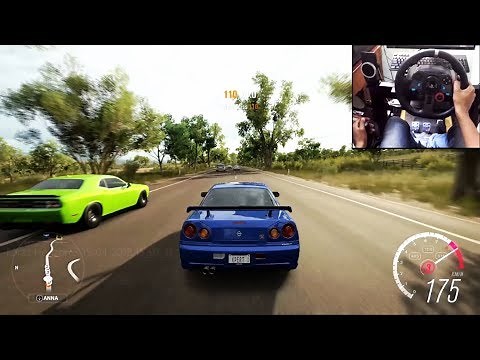 Nissan Skyline R34 - Forza Horizon 3 (Logitech g29) gameplay