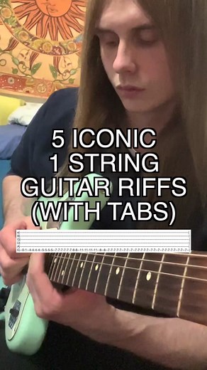 When less is more, all of these iconic riffs are played on only 1 string and are some of the greatest of all time. #guitar #guitartok #misirlou #sevennationarmy #thewhitestripes #acdc #thunderstruck #deftones #myownsummer #therollingstones #satisfaction #fender #foryoupage #fypシ