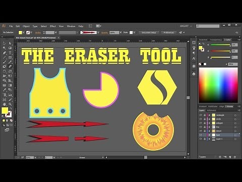 How to Cut a Shape in Adobe Illustrator - the Eraser Tool