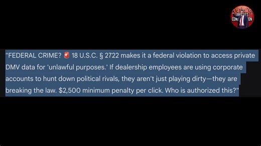 🚨 INVESTIGATION: Did Larry Loomer And Her Husband Commit A Federal Crime And Put The Dealership Her Husband Works At At Risk? 👀PENSACOLA, FL — Did Larry loomer and Her Husband "Jake" just commit a potential massive breach of federal law involving the Driver Privacy Protection Act (DPPA), wire fraud, and allegations of unauthorized surveillance used for political warfare? Evidence has surfaced suggesting that Andrew "Jacob" Simpson (known as "Jake"), an IT professional for the Tameron/Cannon Au