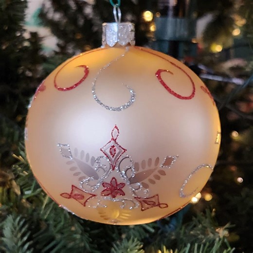 Waterford Swirling Snowflake Ball Ornament | Frosted Gold With Red & Silver Glitter | Original Box - Etsy Australia