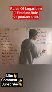 Rule Of Logarithm | Laws Of Logarithm | Product Rule and Quotient Rule