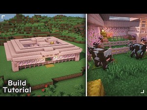 🌸 Cherry Blossom Indoor Barn 🐮 | Minecraft Build Tutorial