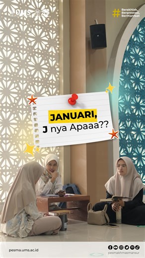 Pesma KH Mas Mansur UMS on Instagram: "Hai Hai Halo Sobat Pesma👋🏻 Januari, J-nya apaaa? J-nya, Jadwal padat, Jamaah makin erat, dan Journey kebaikan bareng Sobat Pesma! ✨ Di awal tahun 2026 ini, Sobat Pesma kembali mengisi hari-hari dengan diskusi, kajian, dan tentunya kuliah lah yaa. Dari ngobrol santai, sharing ilmu, sampai saling menguatkan semua jadi bagian dari proses bertumbuh bersama di Pesma. Semoga setiap pertemuan jadi ladang pahala, setiap obrolan jadi sumber ilmu, dan setiap langka