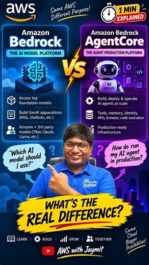 Amazon Bedrock vs AgentCore: What’s the REAL Difference? 🤯 | AWS AI Agents