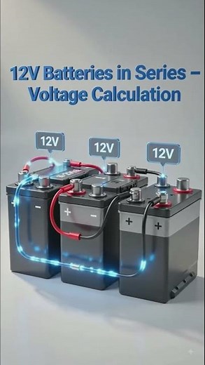 Batteries Connected in Series | How to Calculate Total Voltage | Easy Explanation #Shorts