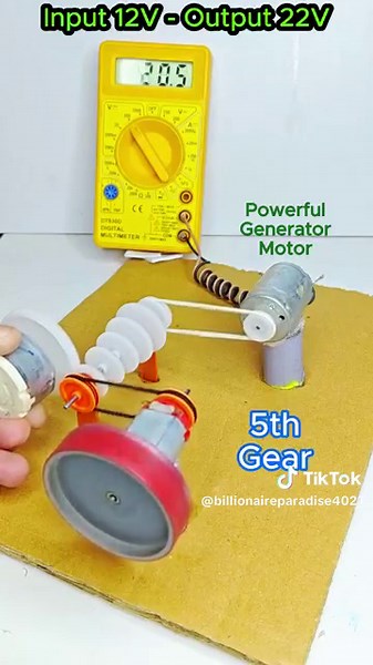 Gear Power Generation • DC Motor - #dcmotor #project #electronics #experiment #foryou #foryoupage