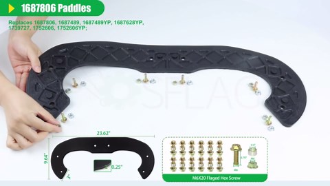 1687806 Snow Auger Paddles and Scraper Blade Kit Replaces 1739727, 1687489YP, 1687628YP, 1687489, 1752606YP for Snapper SS822E SS822EX, Murray 7522E 7522ES Snowthrowers