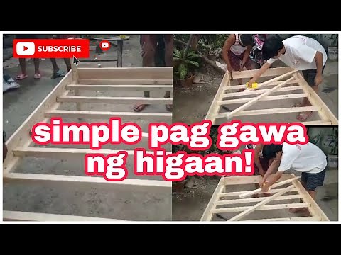 Simple paggawa na kahoy na higaan#papag na gawa sa cocolumber#mira vera