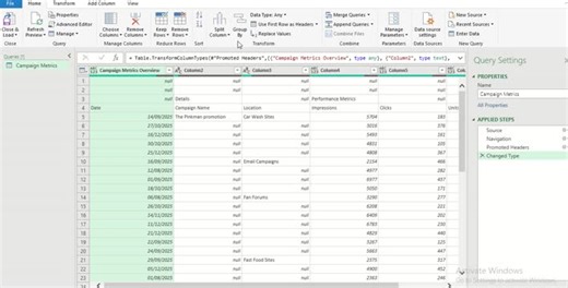 How to Clean Campaign Metrics Data in Power Query | Paul Onyeka posted on the topic | LinkedIn