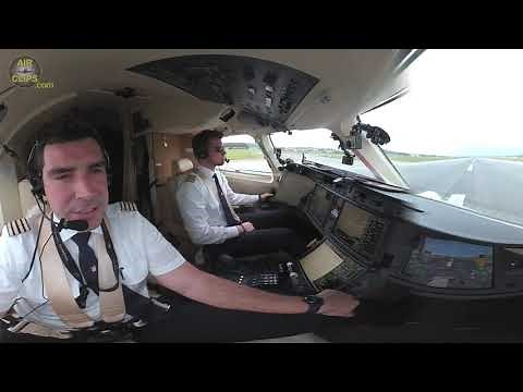 Cockpit TakeOff with SUPER WIDE-Angle Camera!!! Falcon 7X of Air Hamburg! [AirClips]