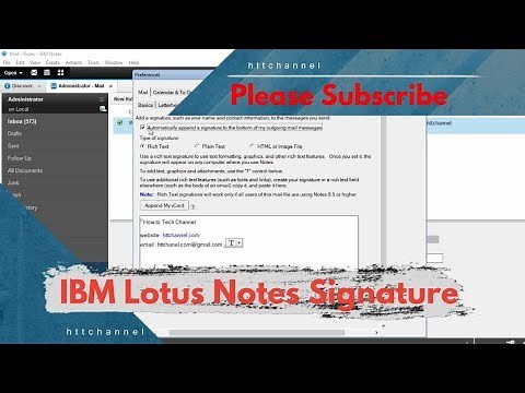 How to Create Email Signature in IBM Notes 9 #httchannel