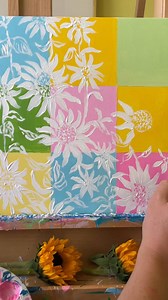 From petal to print. Peek behind the paint of our newest patch: Via Sunny Sunflowers. 🌻 https://bit.ly/4kUE8D6 | Lilly Pulitzer