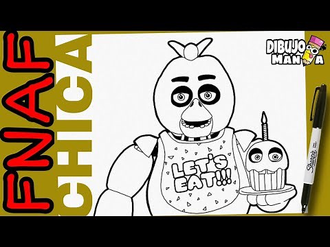 COMO DIBUJAR A CHICA DE FNAF MUY FÁCIL Y PASO A PASO | how to draw fnaf chica step by step