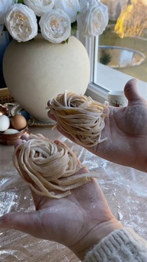 Hand Rolled Egg Pasta with Meatballs (No Machine Needed) #cozybaking #handmadepasta