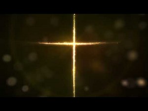 4K Gold Background Light Flare Flashing Jesus' Grace and Compassion Cross Video Loop