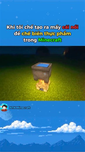 Khi tôi chế tạo ra mấy cái nồi để chế biến thực phẩm trong Minecraft 🧐 #shorts #minecraft