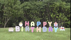 Happy Birthday Yard Signs with Stakes 16 Inch Large Happy Birthday Lawn Signs Set, 3 in 1 DIY Name and Number Birthday Letters Outdoor Indoor Lawn Wall Decorations for Boys Girls Birthday Party, 17pcs