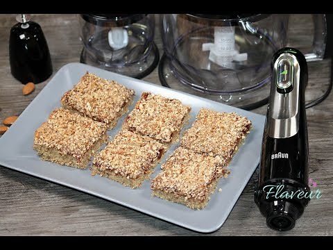Prajitura cu fulgi de ovaz, migdale si gem - Flaveur
