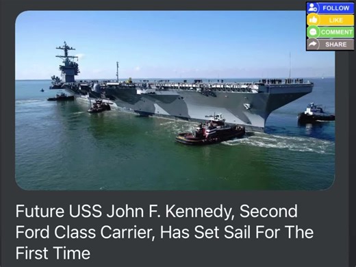 The future USS John F. Kennedy, the second Ford class aircraft carrier for the U.S. Navy, has begun its initial sea trials. The Navy is slated to take delivery of the ship in 2027 after years of delays. Huntington Ingalls Industries (HII) announced that Kennedy, also known by the hull number CVN-79, had left port in Newport News, Virginia, earlier today to start initial sea trials. “These trials will test important ship systems and components at sea for the first time,” HII wrote in posts on soc