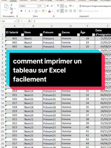 comment imprimer un tableau sur Excel facilement 🚀🚀#formuleexcel #tipsexcel #raccourcisexcel #AstuceExcel #Excel