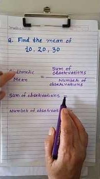 How To Find Arithmetic Mean In Seconds !