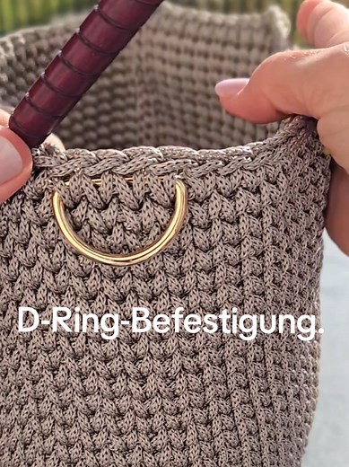 D-Ring in die Tasche häkeln - Schritt für Schritt Anleitung