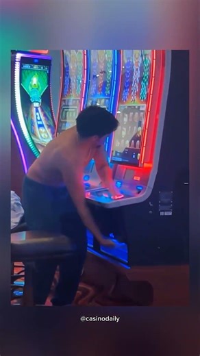 Bro Is Playing the Slot Machine WAY Too Weird 😂🎰 #shorts