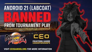 DBFZ Lab Coat Android 21 Banned From CEO Fighting Game Tournament