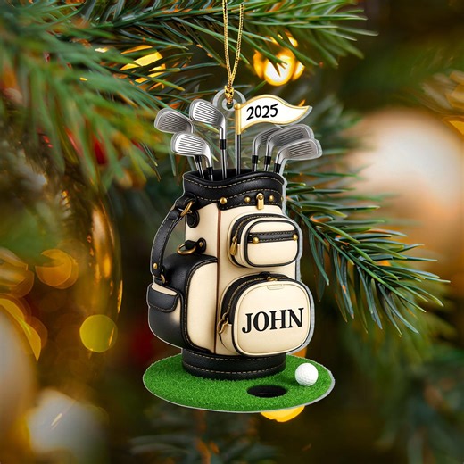 Personalized Golf Bag 2D Flat Ornament, Custom Name Golf Lover Christmas Ornament, Gift for Golf Dad, Gift for Pro Golfer, Golf Club Gift - Etsy
