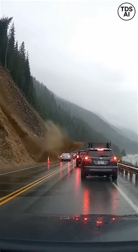 6.2K views | Dash Cam Captures Mudslide in Great Smoky Mountains as...