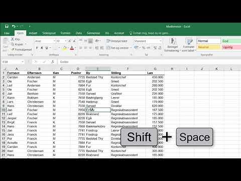 Tips og tricks til Excel - Rækker og kolonner