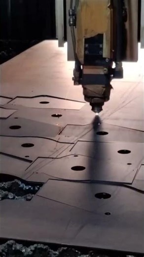 Laser cutting in which iron sheet