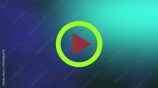 green color video music play sign animation icon. play button animation. Stock Video