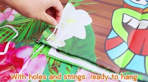 4pcs Luau Party Decorations Tiki Totem Door Banner Sign Porch Cover Tiki Bar Background Photography Wall Hanging Decor for Aloha Hawaii Luau Tropical Moana Birthday Carnival Party Outdoor