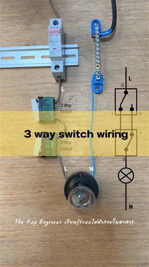 24K views · 334 reactions | 3 way switch wiring #switch #lamp #light #led #diy #2way #3way | The Kop Engineer เรียนรู้ระบบไฟฟ้าภายในอาคาร | Facebook