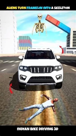 ALIENS TURN FRANKLIN INTO A SKELETON | #indianbikedriving3d #shorts #gaming