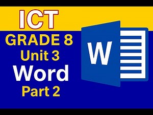ICT Grade 8 Unit 3 Word part 2