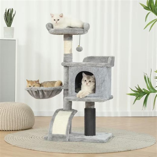 36.6” Multi Level Cat Tree With Condo and Hammock, Modern Indoor Cat Tower With Scratching Post, Cat Climbing Furniture - Etsy