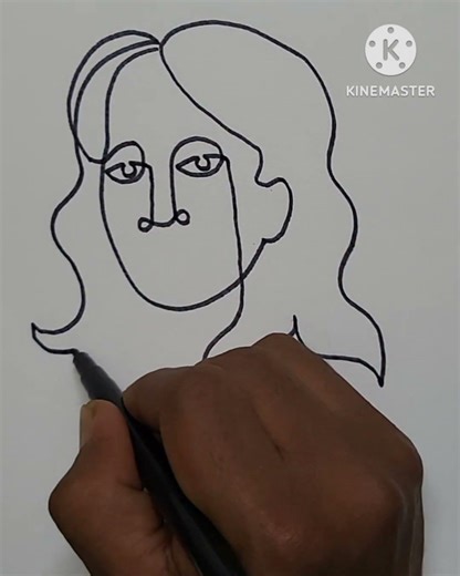 continuous One Line Drawing 😀 😍 😮 #drawing #linedrawing #onelinedrawing #sketch #quickdrawing