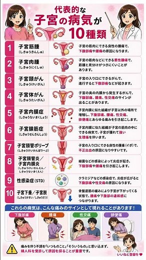 知っておきたい「子宮の病気」10選！良性腫瘍から、がん、内膜症まで。下腹部痛や腰痛に隠された重大なリスクを徹底解説｜早期発見のためのセルフガイド