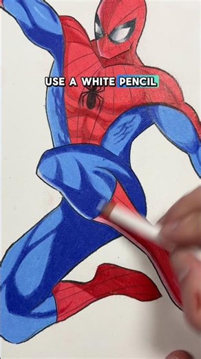How to USE COLORED PENCILS! ✍️ #art #beginnerarttips #drawing #tutorial #artist #spiderman #draw