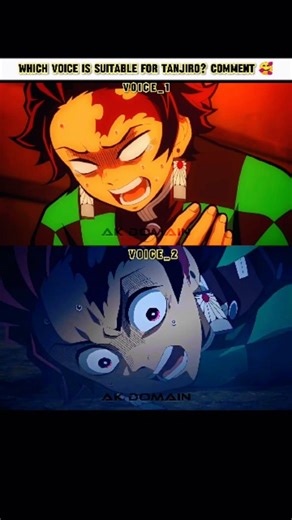 😈【 𝗔𝗞 𝗗𝗢𝗠𝗔𝗜𝗡 𝗔𝗡𝗜𝗠𝗘 𝗘𝗗𝗜𝗧𝗦 】 on Instagram: "Ore Tanjiro… Aana 2 Voice 😅🔥 Voice 1 vs Voice 2 🤣 Rendu peru dubbing difference semma fun 💯 #tanjiro #demonslayer #tamilanime #animeedit #animecomedy"
