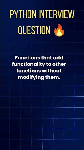 MNC Company-Level Python Interview Question: What Are Decorators? | Python Interview Q&A | SSLABS