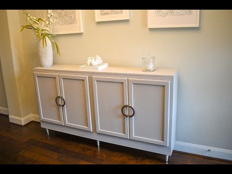 DIY Credenza or Sideboard Cabinet repurpose from Kitchen Cabinets